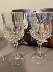 Longchamp 24% Lead Crystal D’Arques 4 Wine Glasses 5 3/4 oz. Used read desc