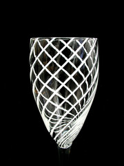 (4) STEVEN MASLACH 9 7/8″ LATTICINO SWIRL WINE GOBLETS – SIGNED & DATED 12/3/74