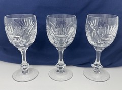 Set of 3 Russian Cut Crystal Red Wine Glasses 8.8 oz – Soviet Stemmed Goblet
