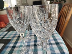 WATERFORD ARAGLIN CRYSTAL SET OF 4 WINE GLASSES 7 1/8” Excellent Used Condition