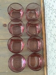 Vintage Libbey IMPERIAL PLUM PINK Old Fashioned Rocks Whiskey Glasses * Set of 8
