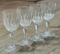 4 Mikasa Old Dublin Heavy Crystal Glasses Blown Water / Wine Goblets 6.5”