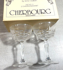 2 TWO French Champagne-Sherbet 24% Lead Crystal Unit No. 3 W M Dalton 5 3/4″
