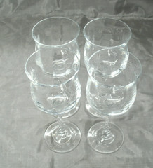 Vintage Mikasa KENSINGTON Set of 4~7-3/8″ Optic Wine Goblets Glasses T1000 EC