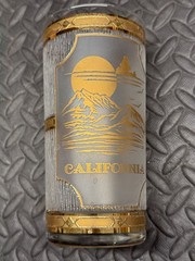 Vtg Culver CALIFORNIA Tall Highball Glass Tumbler Barware Gold Cocktail ‘60s MCM