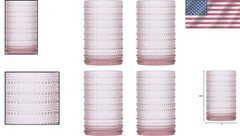 Chic 4-Piece Beaded Hobnail Iced Beverage Glass Set – Reusable & Dishwasher Safe