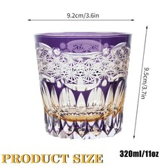 Luxury handmade Whisky Brandy Crystal Bar Glass Cup Tumbler Geometric Cut 11oz