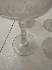 Vintage Libbey Rock Sharpe Arctic Rose Champagne Coupes Set of 6