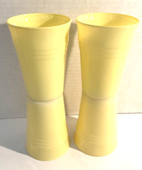 4 Vintage Hazel Atlas Moderntone Platonite Yellow Tumblers circa 1950