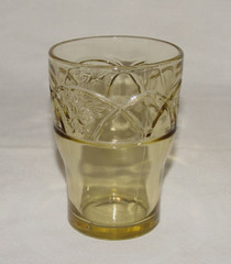 SET OF FOUR Perfect Vintage Amber Federal «ROSEMARY» Water Tumblers – 3 Sets!