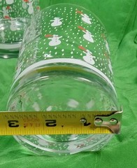 SET 3 Georges Briard Double Old Fashioned Barware Snowmen Winter Glasses EUUC