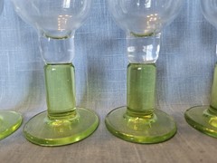 Bormioli Rocco Limoncino Liquor 4.5″ Cordial Glasses Thick Green Stem Set of 4