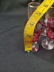 Set/7 Multicolored Long Stem Liqueur Cordial Shot Glasses “Fancy” EUC. 46