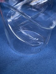 Two Dragon Wave Glass Tumblers Finger Indentations Nice