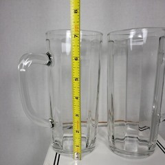Paul Sebastian Gift Set Of 4 21 Oz. Thick Glass Beer Mugs -Made in France NIB
