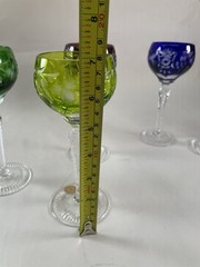 6 Nachtmann Bohemian Cut To Clear Wine Glasses 4 oz. W/ Original Boxes