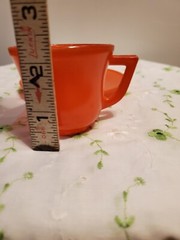 SALE! WAS 50 VTG MCM HAZEL ATLAS 9PC ORANGE OVIDE PLATONITE LITTLE HOSTESS 1950S