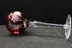 Ajka Marsala Crystal Ruby Cut to Clear Crystal Goblet {538} 8.1.25