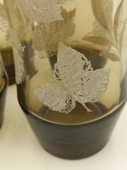 Vintage Libbey 12 Oz. Glass Tumblers Raised Leaves Pattern Set Of 4
