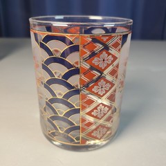 [3] VTG 70s Culver IMARI 22K Gold Rocks Glasses Set – Japanese Frosted Floral