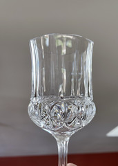 Cristal De Flandre Fascination 7.25″ Crystal 3 Wine Glasses 8.5 oz Fan Cut