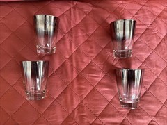 Rocks Short Tumbler Etched Geometric Glasses Clear Etched Set Of 4 Weighted Bar