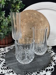 Cristal d’Arques Longchamp Champagne Flute Set 2 French Crystal Glasses 8″