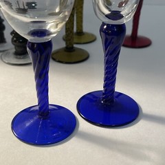 Twisted Stem Cordial Glasses Various Colors Sizes Set Of 8
