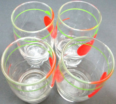 Vintage K-LOR Tomato Juice Glass Tumblers 3 7/8″ Tall SET OF 4 KERR Glass