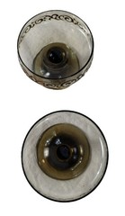 Vintage Libbey Brown Swirl 1970s Prado 2 Piece Champagne Goblets Dessert Bowls