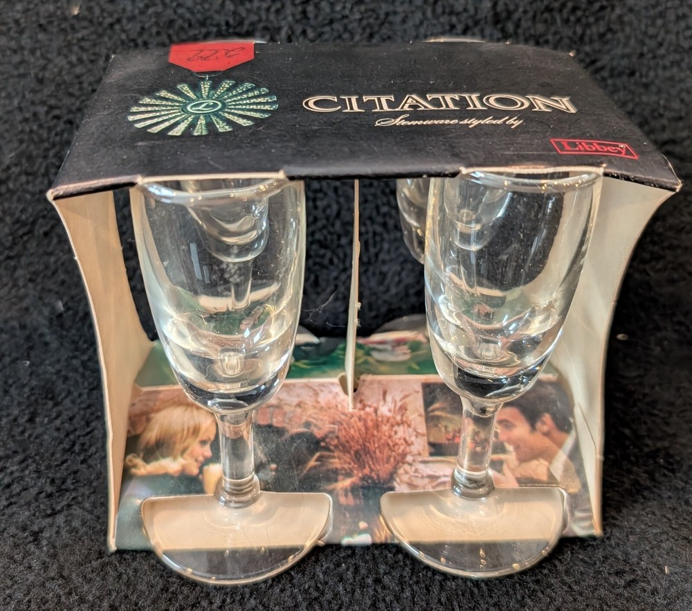 Vintage Libbey Citation Cordial 1 oz. Stemware Glasses Set of 4