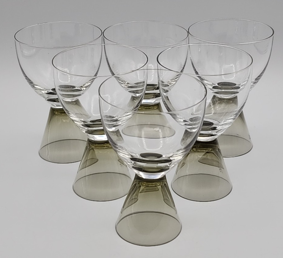 Rosenthal Fortuna Smoke Cordial Port Fruit Cocktail Oyster Glasses Set of 6