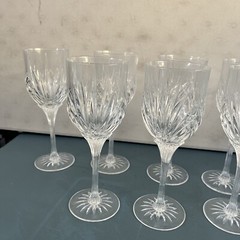 10 Cristal D’Arques-Durand MADRIGAL Water Goblet Glass Cut Fan 8.5” Clear Steam