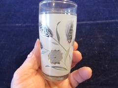 8pc Set Vtg Libbey Frosted Silver Foliage Leaf Juice Glasses ~ 5 1/2 oz Zz5