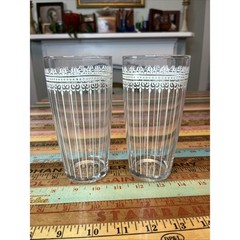 Vintage Floral Drinking Glass Lot of 6 Vintage Retro 60s MCM Tumblers Flowers