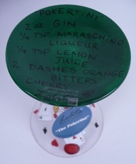 Lolita Martini Glass » Pokertini » Recipe on Bottom of Glass NEW Barware Hipster