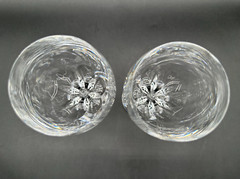 RARE Pair of TIFFANY & CO. Crystal Denise Red Wine / Water Goblet Glasses MINT