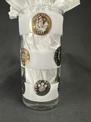 Vintage Libbey Coin Glasses Set of 6 MCM Gold Currency Tumblers Barware 5.5”