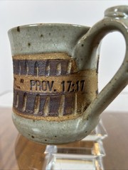 Cup – Mug Down To Earth Pottery “A Friend Loveth At All Times” Prov. 17:17 EUC