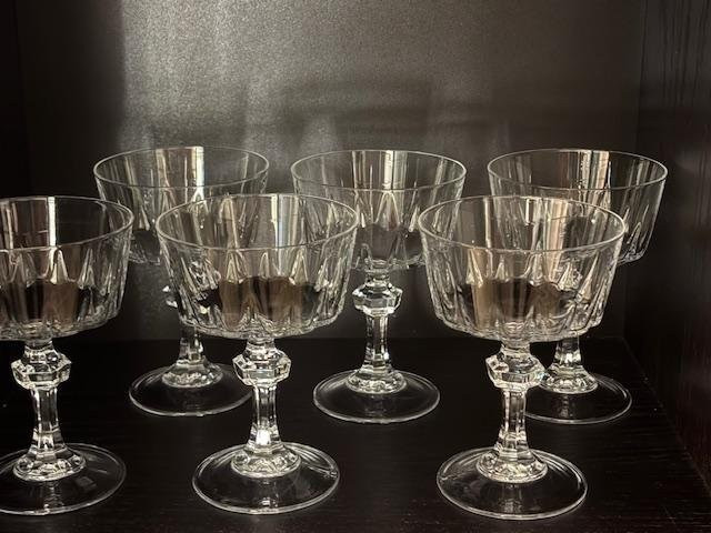 6 Princess House Esprit Dessert Sherbet Champagne Crystal Glass 6 oz 5″ T