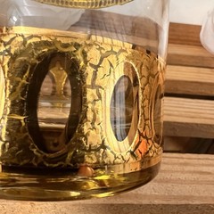 Set of 4 Culver Ltd. Antigua Old Fashioned Bar Glasses Trimmed In 22kt Gold