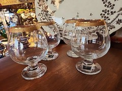 4 Vintage Classique Circleware Footed brandy Snifter