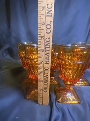 Chunky Vintage 6” Spiced Pumpkin Wine Goblets- Set of 5 MINT CONDITION