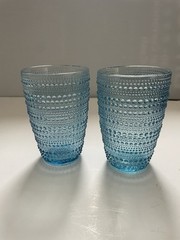 Vintage Hobnail Baby Blue Glasses Set Of Two