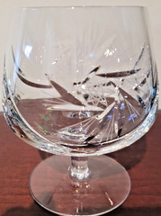 Ajka Csopak Cut Lead Crystal Brandy Snifters Set of 4 EUC 4.5″ Hungary