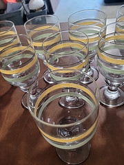 Pfaltzgraff Sphere Sphere Water/Iced Tea Set of 8 Black, Beige, & Mint Green