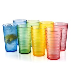 22-ounce Plastic Restaurant-Style Beverage Tumblers Water 22 ounce Mixed-Color