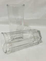 VTG Lot of 2 Libbey Crisa Clear Paneled Juice Glasses 8oz Fluted Water Tumbler