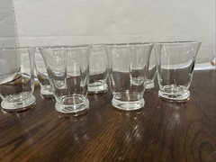 Set Of 7 Small 3” Vintage Clear Drinking Glasses