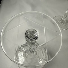 Rock Sharpe Arctic Rose Sherbet Glasses Cambridge Cut Crystal Dessert Set of 2